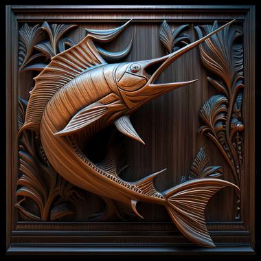 3D model Swordfish genus of fish fish (STL)